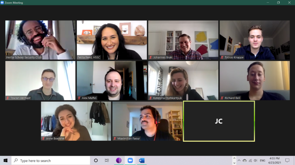 Screenshot of attendees